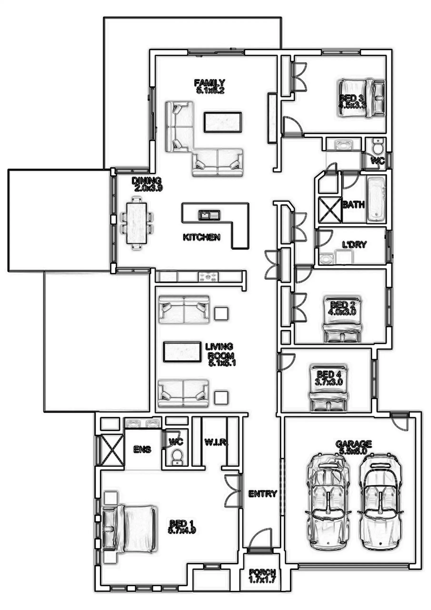 Hausvisualisierung Grundriss