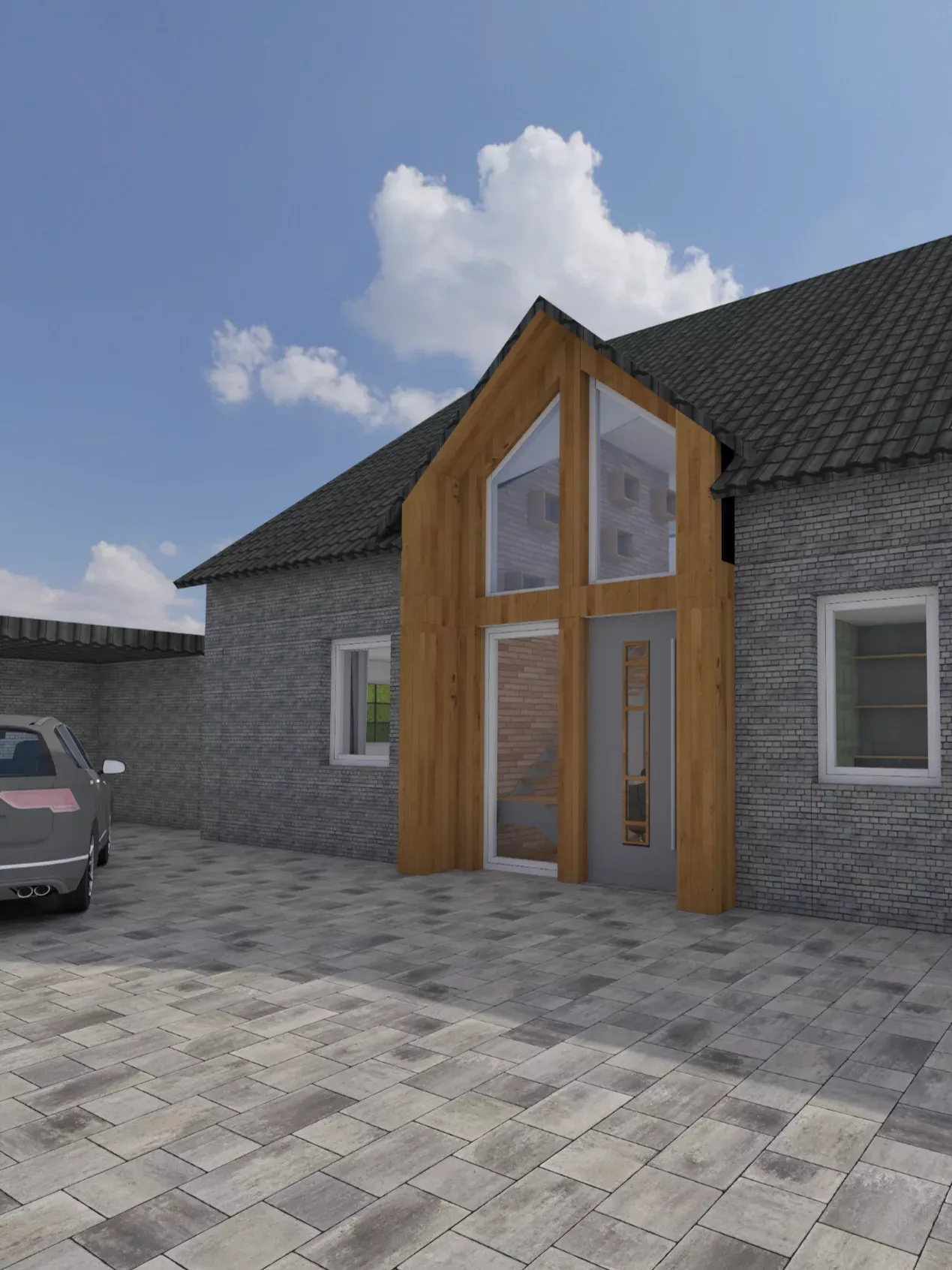 VR-Rendering Dachgeschoss mit Glasdach